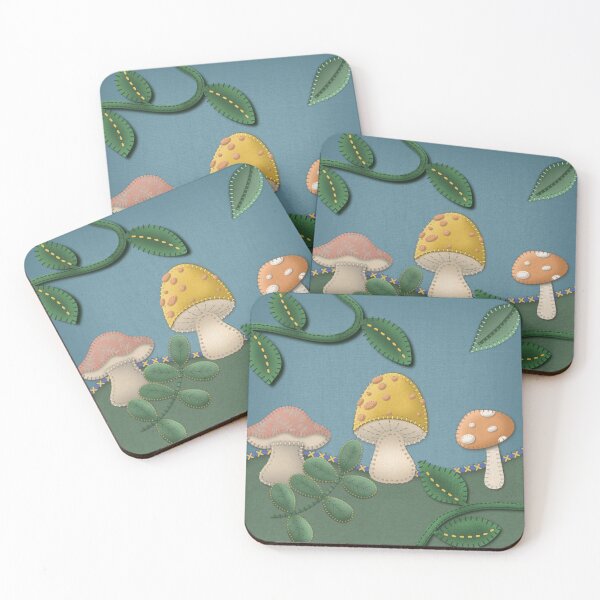 Item preview, Felt Applique Mushrooms designed and sold by Cherie Brunetti.