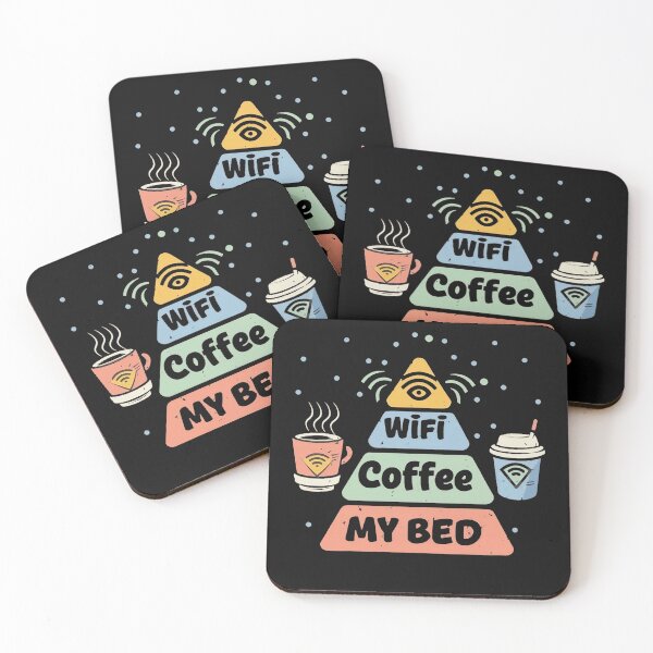 Item preview, WiFi, coffee and my bed  designed and sold by MindFrank.
