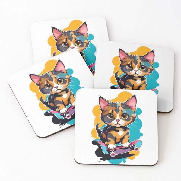 Item preview, Cute cat tortie skateboard designed and sold by KorArtStudio.