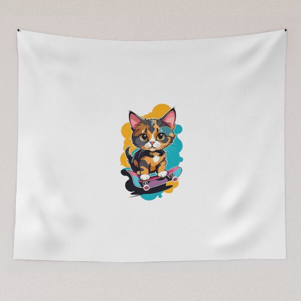 Item preview, Cute cat tortie skateboard designed and sold by KorArtStudio.