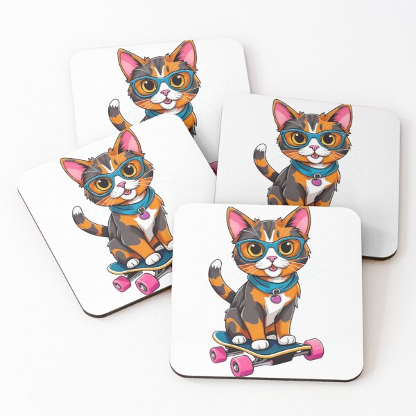 Item preview, Cool cat tortie skateboard designed and sold by KorArtStudio.