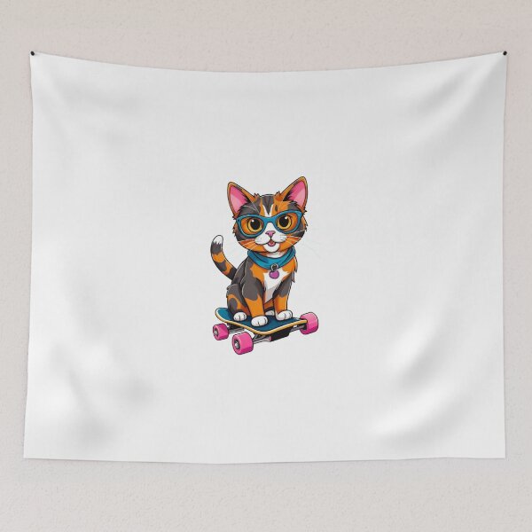 Item preview, Cool cat tortie skateboard designed and sold by KorArtStudio.