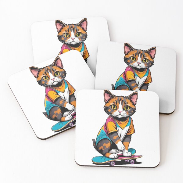 Item preview, Cool cat tortie art skateboard designed and sold by KorArtStudio.