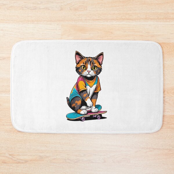Item preview, Cool cat tortie art skateboard designed and sold by KorArtStudio.