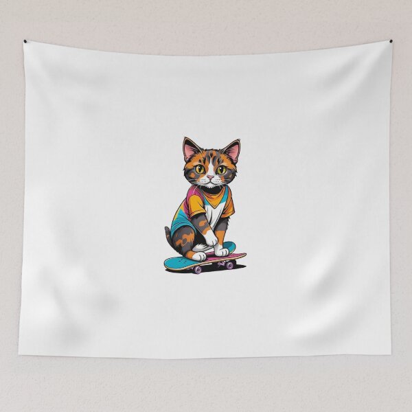 Item preview, Cool cat tortie art skateboard designed and sold by KorArtStudio.
