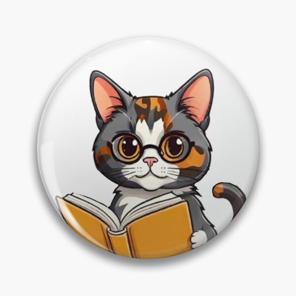 Item preview, Cute cat tortie reading book  designed and sold by KorArtStudio.