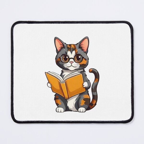 Item preview, Cute cat tortie reading book designed and sold by KorArtStudio.