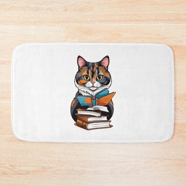 Item preview, Cool cat tortie reading book  designed and sold by KorArtStudio.