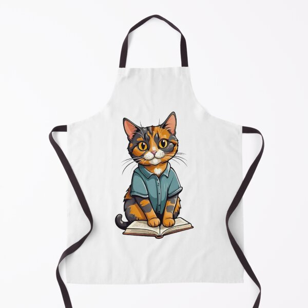 Item preview, Cute cat tortie art reading book designed and sold by KorArtStudio.