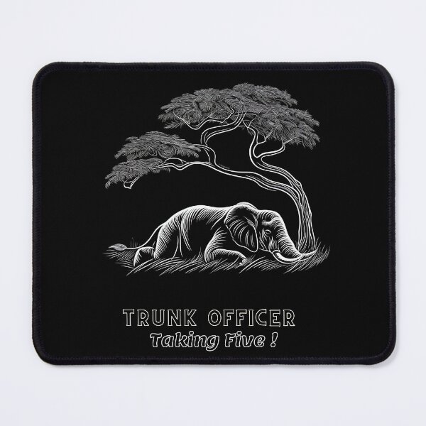 Item preview, Line Art Leisure: 'TRUNK OFFICER Taking Five' Elephant Tee designed and sold by Moisky Patterns.