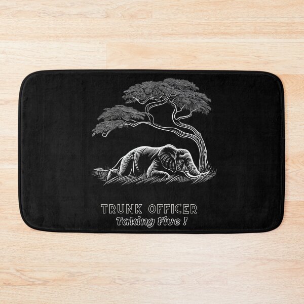 Item preview, Line Art Leisure: 'TRUNK OFFICER Taking Five' Elephant Tee designed and sold by Moisky Patterns.