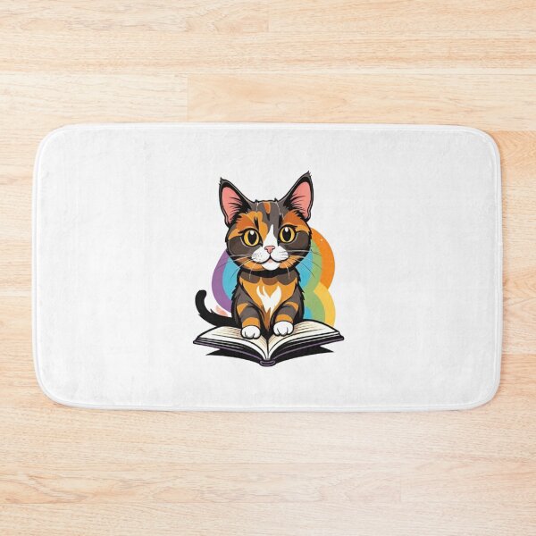 Item preview, Cool cat tortie art reading book  designed and sold by KorArtStudio.
