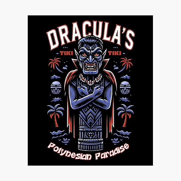 Item preview, Dracula's Polynesian Paradise - Vampire Tiki Bar Tropical designed and sold by SpookshowDesign.