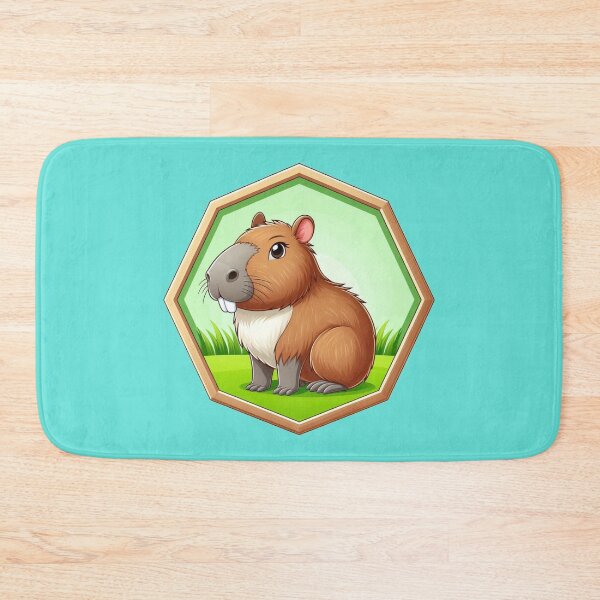 Item preview, Cute Capybara Cartoon Illustration Drawing Happy Cappy designed and sold by CoffeeIsATrip.
