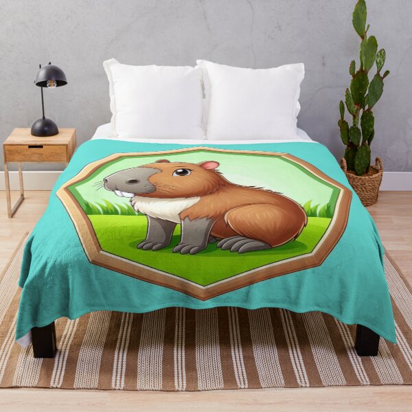 Item preview, Cute Capybara Cartoon Illustration Drawing Happy Cappy designed and sold by CoffeeIsATrip.