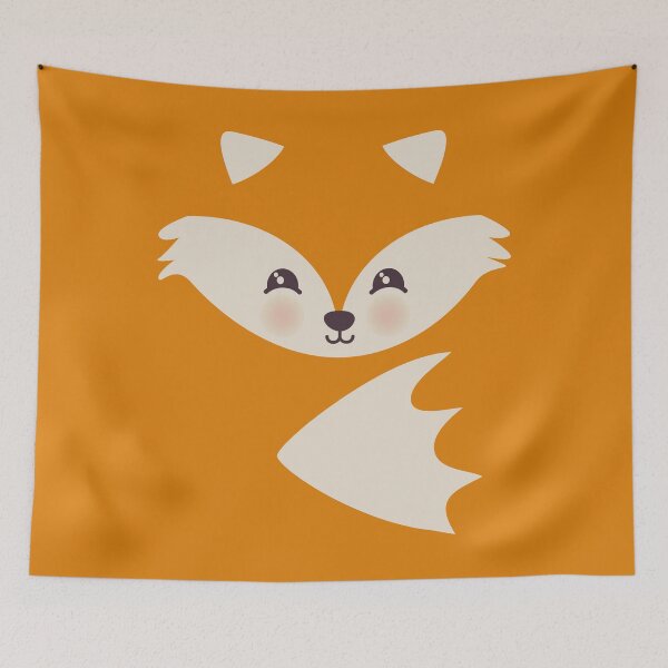 Item preview, Fox on orange background designed and sold by messy-nessie.