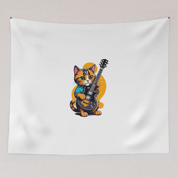 Item preview, Cute cat tortie art guitar  designed and sold by KorArtStudio.