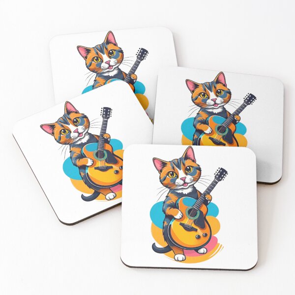 Item preview, Cool cat tortie art guitar  designed and sold by KorArtStudio.