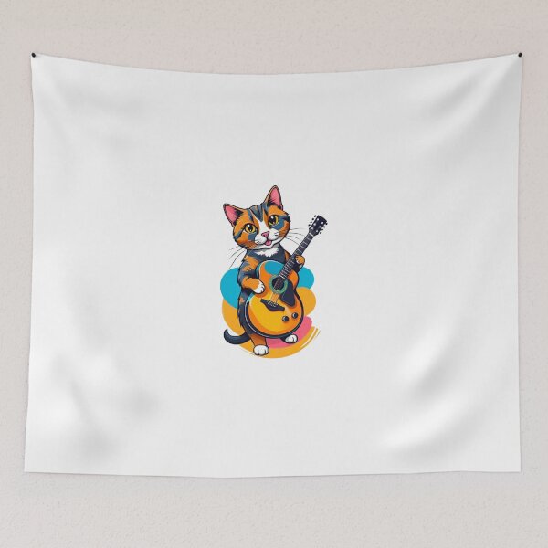 Item preview, Cool cat tortie art guitar  designed and sold by KorArtStudio.