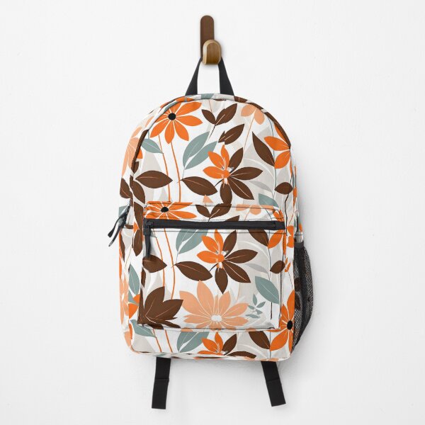 Item preview, Retro, Mid Mod, Floral pattern Orange designed and sold by Prints and Lifestyle.