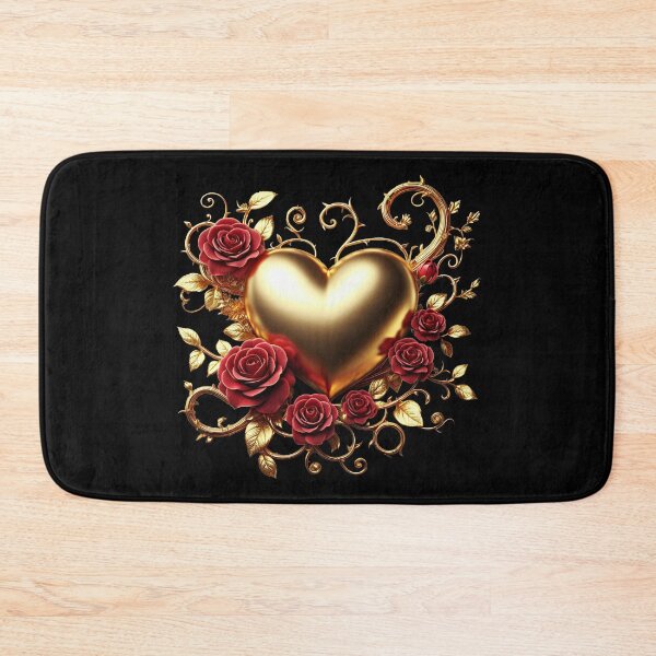 Item preview, Valentine’s Day Gold Heart and Red Roses designed and sold by Amanda Lucas.