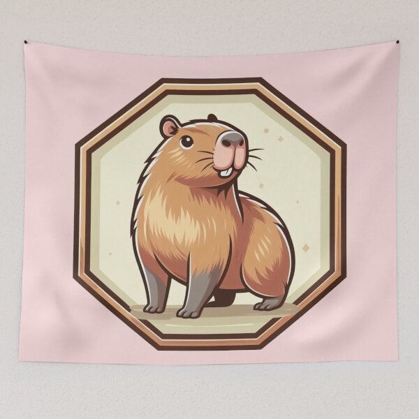 Item preview, Happy Cappy Adorable Capybara Cartoon Illustration Drawing designed and sold by CoffeeIsATrip.