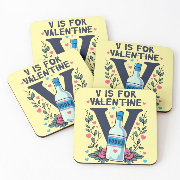 Item preview, V Is For Vodka Funny Valentine's Day designed and sold by PrideGayMonth.