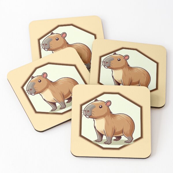 Item preview, Happy Cappy Adorable Smiling Capybara Cartoon Illustration Drawing designed and sold by CoffeeIsATrip.