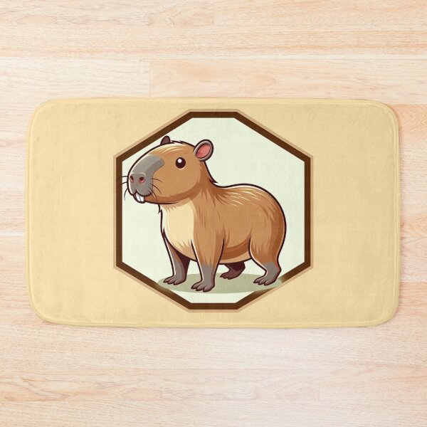 Item preview, Happy Cappy Adorable Smiling Capybara Cartoon Illustration Drawing designed and sold by CoffeeIsATrip.