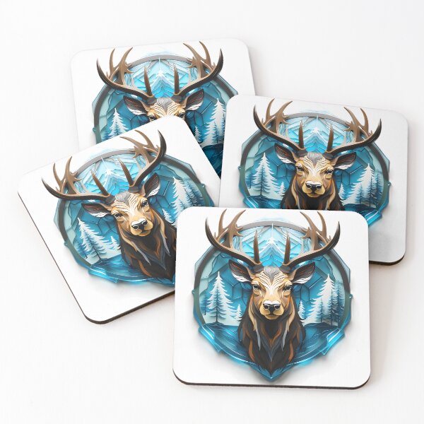 Item preview, Geometric Mountian Elk polygon art designed and sold by Cardsurveyors.