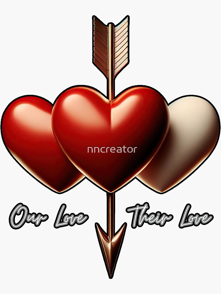 Thumbnail 3 of 3, Sticker, Entwined Hearts - A Fusion of Our Love and Theirs designed and sold by nncreator.