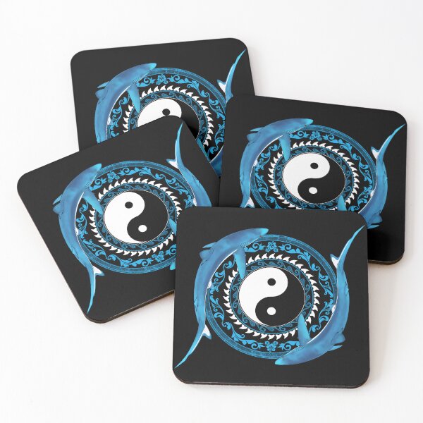 Artikelvorschau, Yin Yang Blauhaie entworfen und verkauft von NicGrayGraphic.