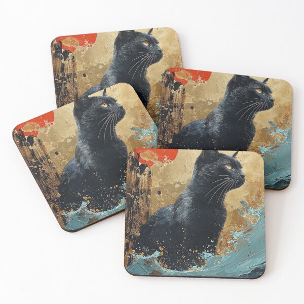Item preview, Black Cat Digital Wall Art Print, designed and sold by Rockwpapart.
