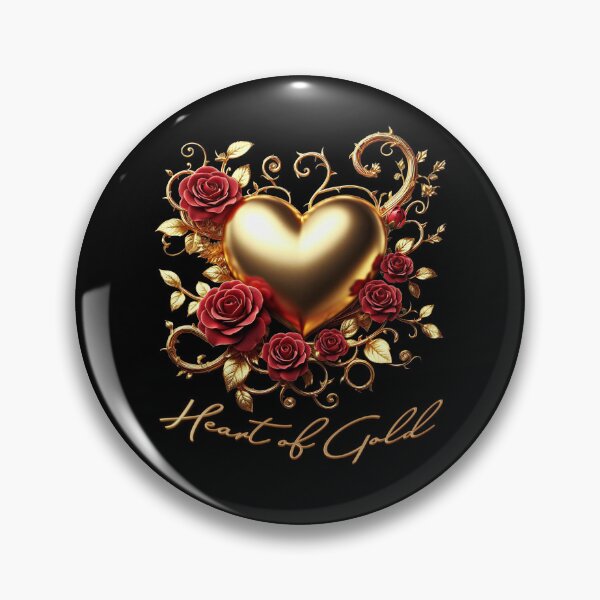 Item preview, Heart of Gold with Red Roses for Valentine’s Day - Curve designed and sold by Amanda Lucas.