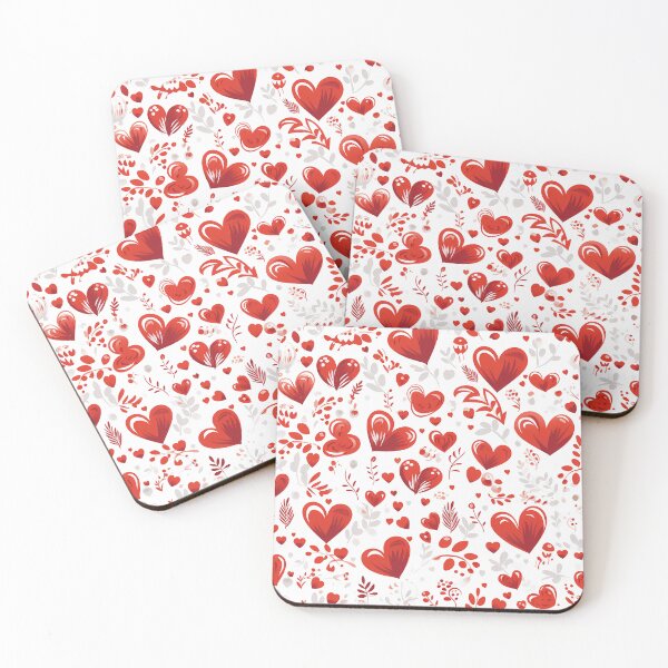 Item preview, Red and White Love Hearts  designed and sold by NikkofTime.