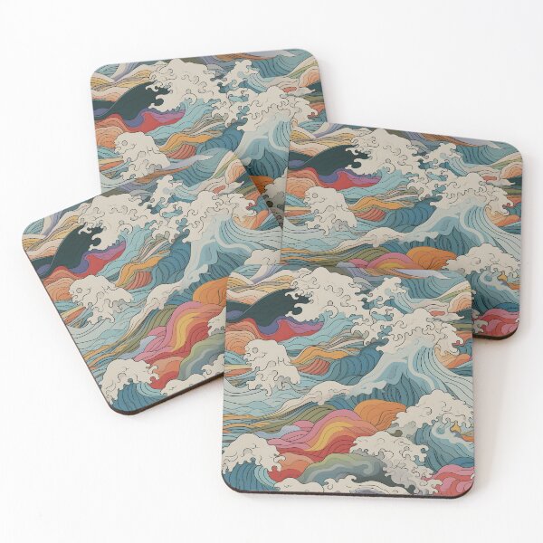 Item preview, Japanese Colorful Waves designed and sold by Ladies-Boutique.