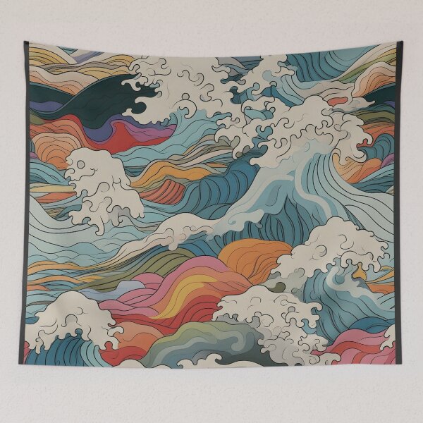 Item preview, Japanese Colorful Waves designed and sold by Ladies-Boutique.