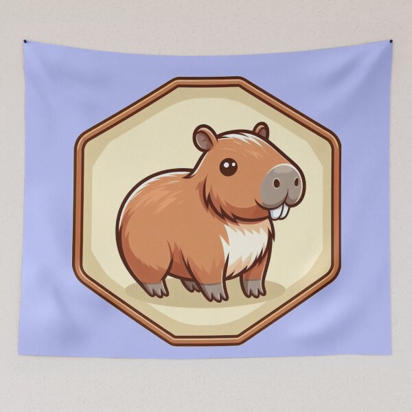Item preview, Happy Cappy Cute Smiling Capybara Cartoon Illustration Drawing designed and sold by CoffeeIsATrip.