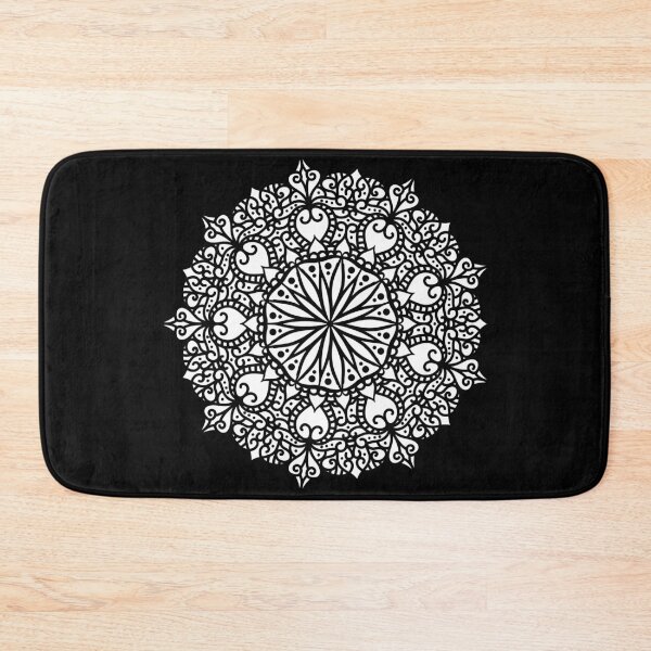 Item preview, White Ornamental Mandala with Curling Leaves designed and sold by radhakidesign.