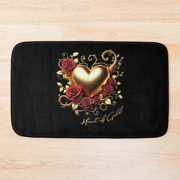 Item preview, Heart of Gold with Red Roses for Valentine’s Day - Off Set Curve designed and sold by Amanda Lucas.