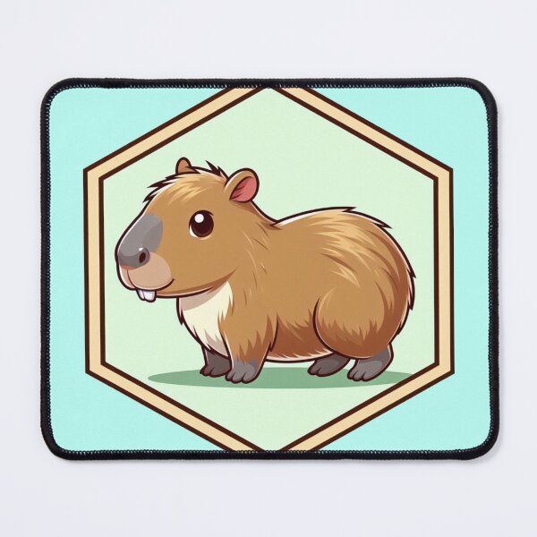 Item preview, Happy Cappy Shy Smiling Capybara Cartoon Illustration Drawing designed and sold by CoffeeIsATrip.