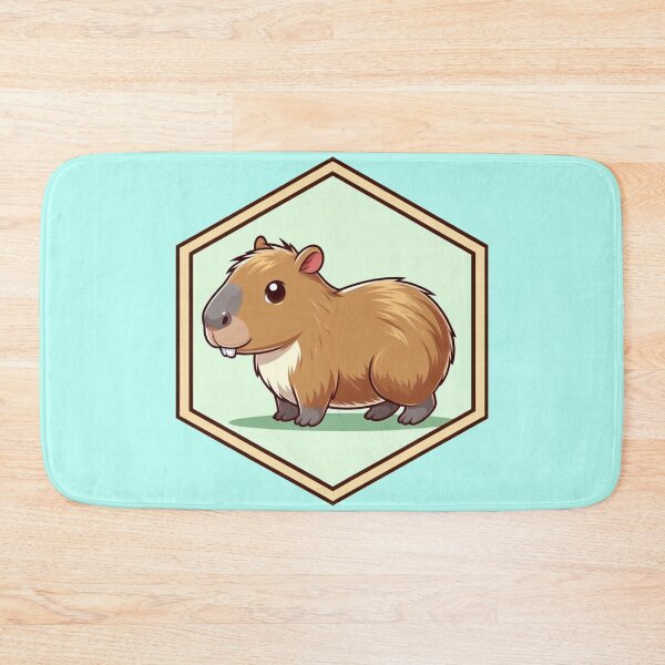 Item preview, Happy Cappy Shy Smiling Capybara Cartoon Illustration Drawing designed and sold by CoffeeIsATrip.