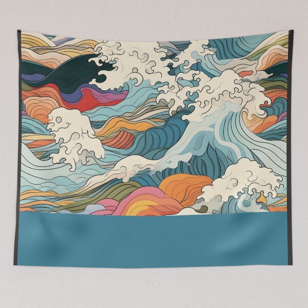 Item preview, Japanese Blue Waves designed and sold by Ladies-Boutique.
