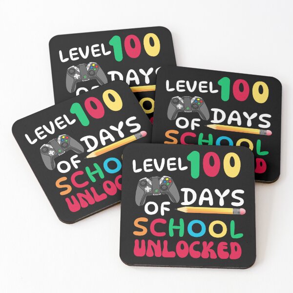 Artikelvorschau, Level 100 Days of School freigeschaltet, Level 100 Days of School abgeschlossen, Happy 100 Days of School, 100 Days Videospiel, 100 Days Gamer Boys entworfen und verkauft von Creativedsigna.