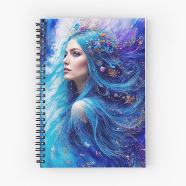 Item preview, Aqua Harmony: Stylish Artwork of a Blue-Haired Mermaid designed and sold by ArtLab-store.