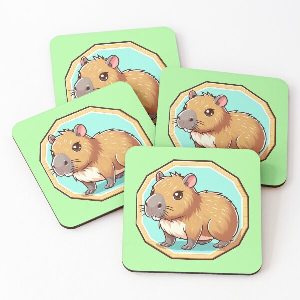 Item preview, Happy Cappy Awesome Capybara Cartoon Illustration Drawing designed and sold by CoffeeIsATrip.