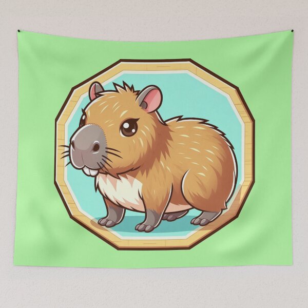 Item preview, Happy Cappy Awesome Capybara Cartoon Illustration Drawing designed and sold by CoffeeIsATrip.