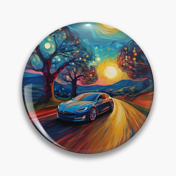 Item preview, Tesla 3 in a fantasy starry world designed and sold by VideoRoadie.