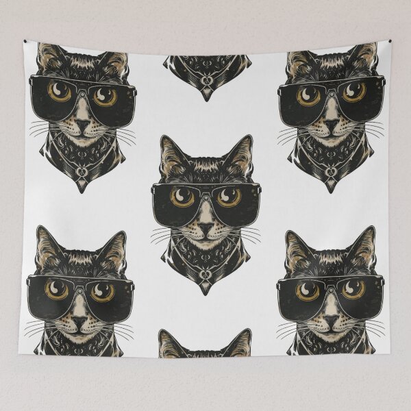 Item preview, Black Cat Bodyguard Crazy Vintage Funny Cat Owner designed and sold by ratchawoot.