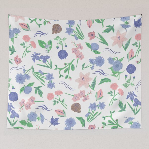 Item preview, Spring is around the corner (white, pink, blue) designed and sold by Dorina Larsdotter.